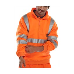 Beeswift Quarter Zipped Sweatshirt High Visibility Orange