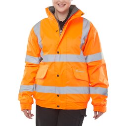 Beeswift CBJFL High Visibility Fleece Lined Bomber Jacket Orange