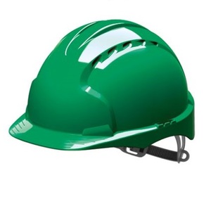 JSP EVO2 Mid Peak One Touch Slip Ratchet Vented Safety Helmet Green