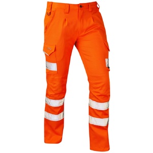 Leo Kingford EcoViz Stretch Poly/Cotton Cargo Trouser Orange