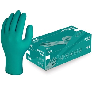 Skytec Teal Nitrile Powder Free Glove Green (Box 100)