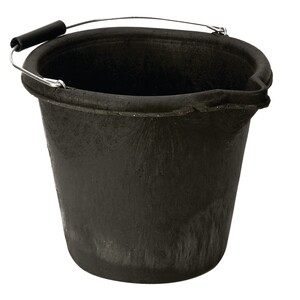 Heavy Duty Rubber Bucket Black 13.6 Litre