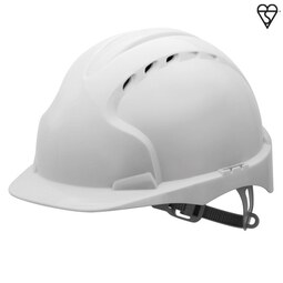 JSP EVOLite Mid Peak One Touch Slip Ratchet Safety Helmet White
