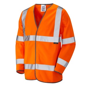 Leo Shirwell ISO 20471 Class 3 Sleeved Waistcoat Orange