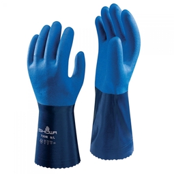 SHOWA 720R Nitrile Double Dipped Gauntlet Blue