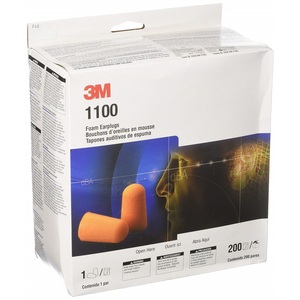 3M 1100 Disposable Ear Plugs (Box 200 Pairs)