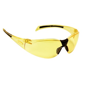 JSP Stealth 8000 Safety Spectacles Amber Anti-scratch Lenses Amber and Black Frames