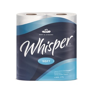 Whisper Soft Luxury Toilet Tisue Rolls White 200 Sheet (Case 40)